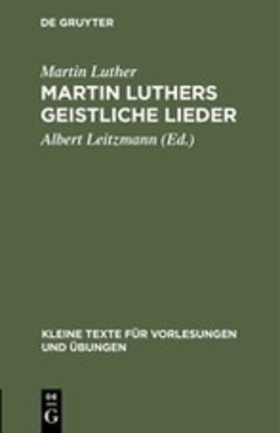 Cover for Luther · Martin Luthers geistliche Lieder (Book) (1907)