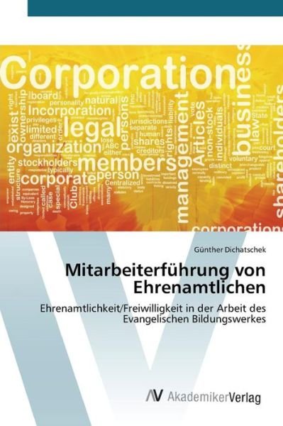 Cover for Dichatschek Gunther · Mitarbeiterfuhrung Von Ehrenamtlichen (Paperback Book) (2015)