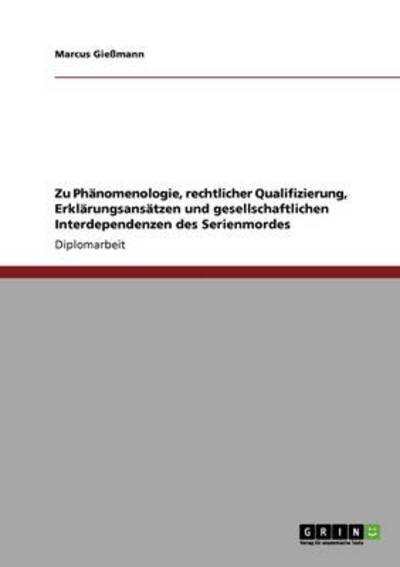 Cover for Gießmann · Zu Phänomenologie, rechtlicher (Book) [German edition] (2008)