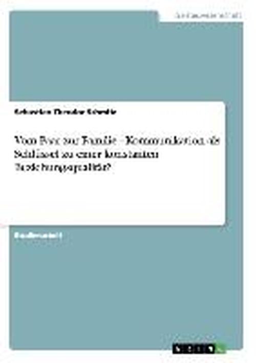 Cover for Schmitz · Vom Paar zur Familie - Kommunik (Book) [German edition] (2008)