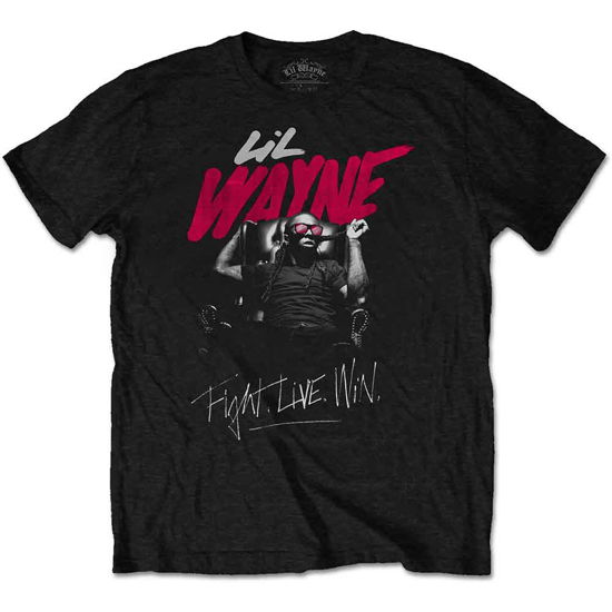 Cover for Lil Wayne · Lil Wayne Unisex T-Shirt: Fight, Live, Win (Black) (T-shirt) [size S] [Black - Unisex edition] (2021)