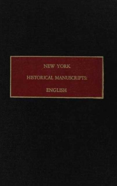 Cover for Christoph · New York Historical Manuscripts (Hardcover Book) (2006)