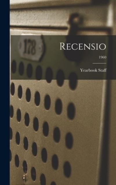 Cover for Yearbook · Recensio; 1960 (Hardcover Book) (2021)