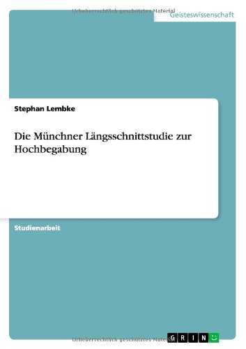 Cover for Lembke · Die Münchner Längsschnittstudie (Book) [German edition] (2011)