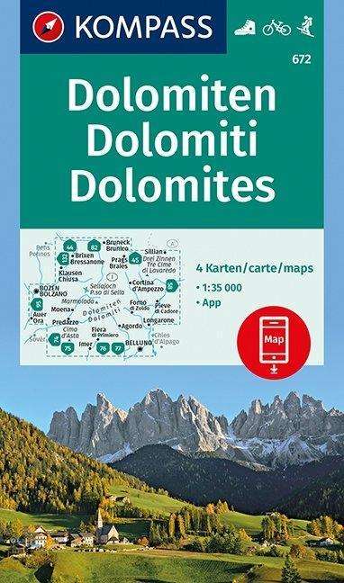 Cover for Kompass · Kompass Wanderkarte: Dolomiten - Dolomites (Hardcover Book) (2018)