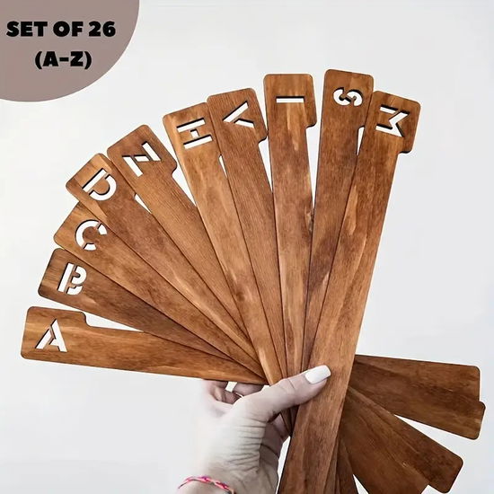 Cover for Vinyl Display Accessories · Wooden Vinyl Record Dividers Set (Vinyltillbehör) [26 pcs. A-Z]