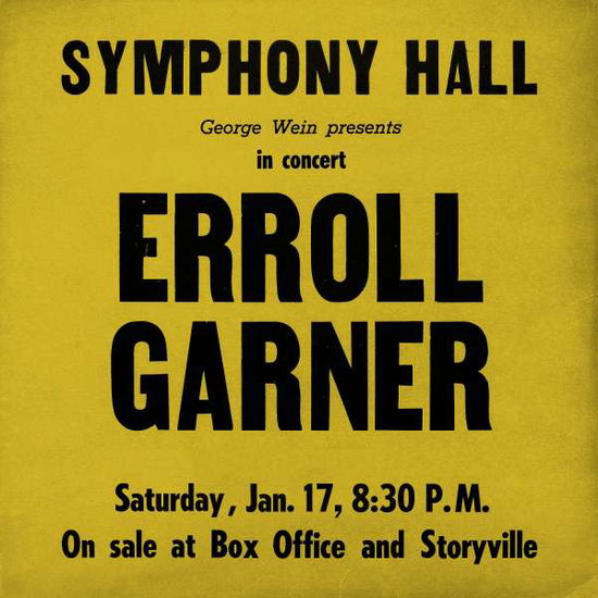 Symphony Hall Concert - Erroll Garner - Musiikki - MACK AVENUE - 0673203118911 - perjantai 17. syyskuuta 2021