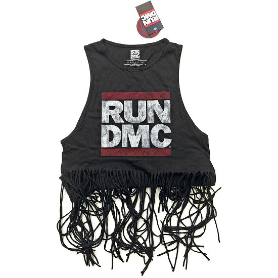 Cover for Run DMC · Run DMC Ladies Tassel Vest: Logo Vintage (CLOTHES) [size S] [Black - Ladies edition]