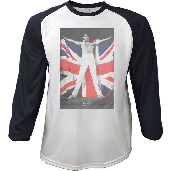 Freddie Mercury Unisex Raglan T-Shirt: Flag - Freddie Mercury - Koopwaar -  - 5056170687911 - 