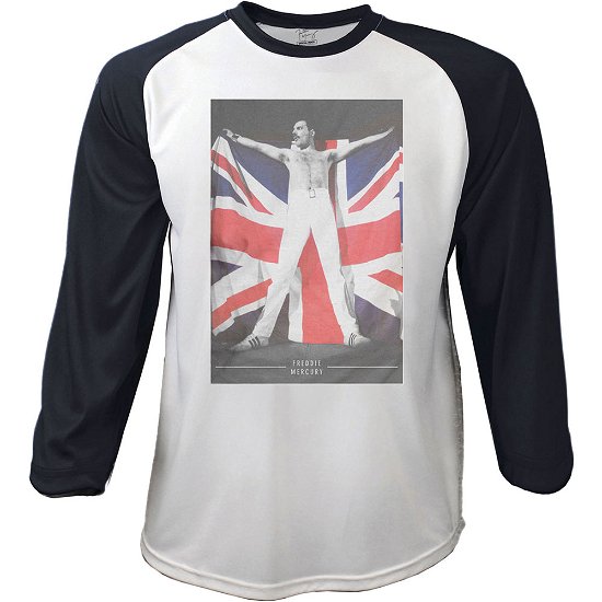 Cover for Freddie Mercury · Freddie Mercury Unisex Raglan T-Shirt: Flag (T-shirt) [size S] [Black, White - Unisex edition]