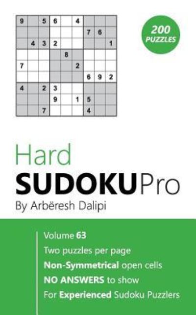 Cover for Arberesh Dalipi · Hard Sudoku Pro (Paperback Book) (2017)