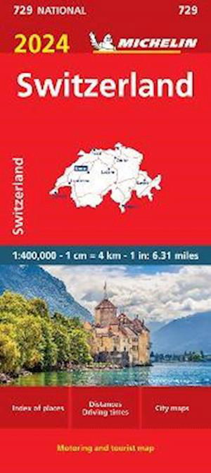 Switzerland 2024 - Michelin National Map 729: Map - Michelin - Bøker - Michelin Editions des Voyages - 9782067262911 - 4. april 2024