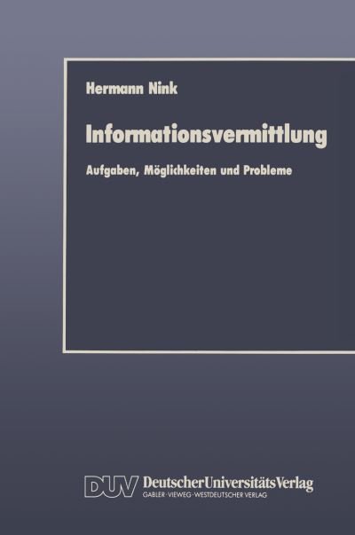 Cover for Hermann Nink · Informationsvermittlung (Paperback Book) [1991 edition] (1991)