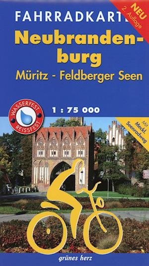 Fahrradkarte Neubrandenburg, Müritz, Feldberger Seen 1:75.000 - Verlag grünes Herz - Books - Verlag grünes Herz - 9783866361911 - February 16, 2017