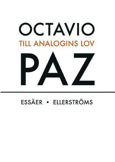 Cover for Octavio Paz · Till analogins lov : essäer (Paperback Book) (2020)