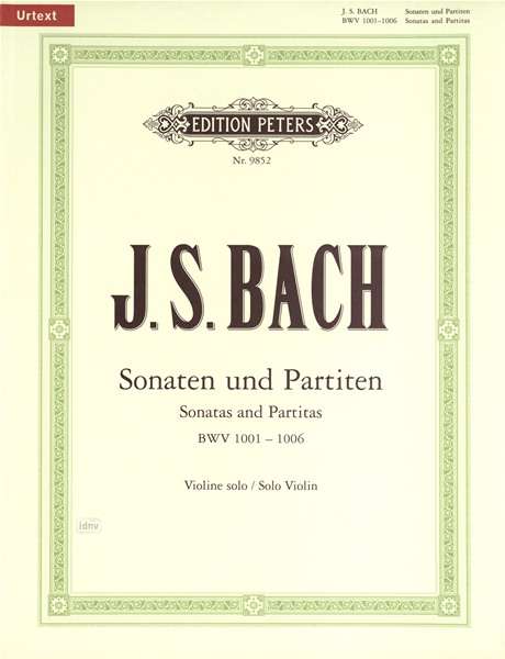 Sonatas and Partitas for Violin Solo BWV 1001-1006 - Bach - Libros - Edition Peters - 9790014078911 - 12 de abril de 2001