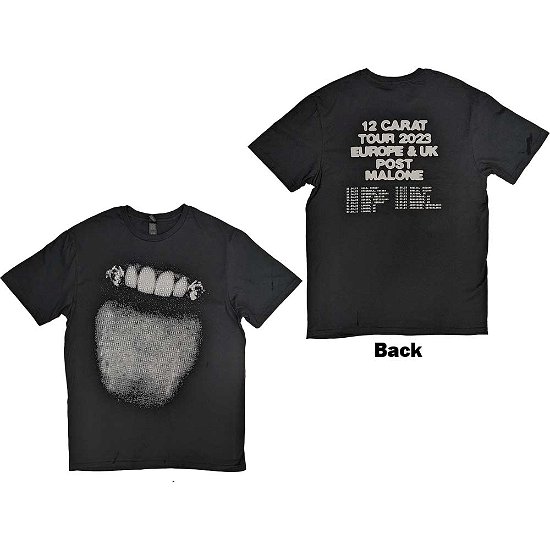 Post Malone Unisex T-Shirt: Fangs 2023 Tour Dates (Back Print & Ex-Tour) - Post Malone - Produtos -  - 5056737232912 - 
