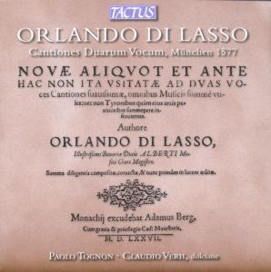 Cover for Di Lasso / Tognon / Verh · Cantiones Duarum Vocum (CD) (2011)