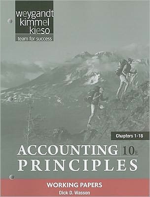Cover for Weygandt, Jerry J. (University of Wisconsin, Madison) · Working Papers Chapters 1-18 to accompany Accounting Principles (Paperback Bog) (2011)