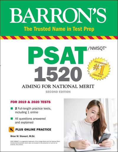 Cover for Stewart, Brian W., M.Ed. · PSAT / NMSQT 1520 with Online Test - Barron's Test Prep (Paperback Book) [Second edition] (2019)