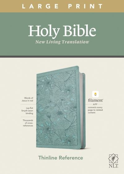 Cover for Tyndale · NLT Large Print Thinline Reference Bible, Filament Enabled Edition (Red Letter, LeatherLike, Floral / Teal) (Bog) (2020)
