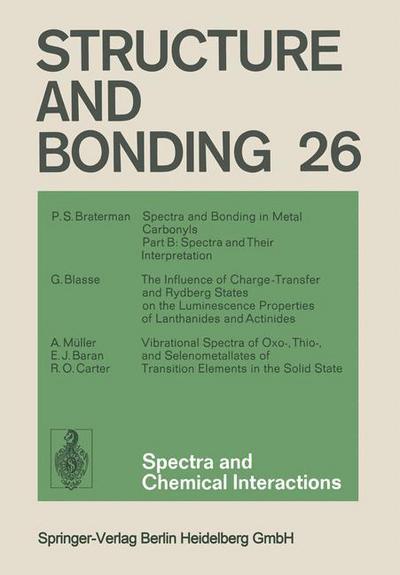 Cover for Xue Duan · Spectra and Chemical Interactions - Structure and Bonding (Hardcover Book) (1976)