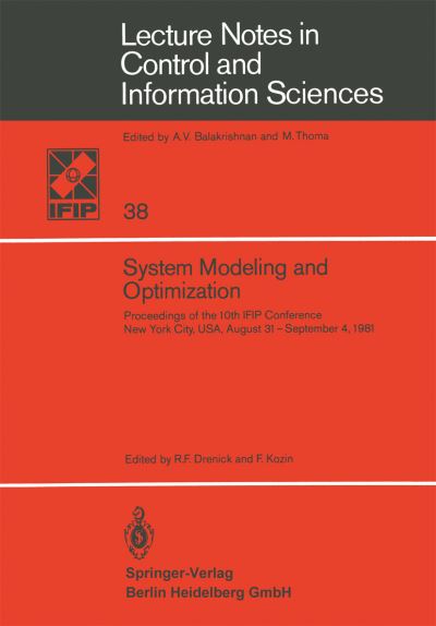 Cover for Drenick, R.f. Kozin, F. Ed System Modeling and Optimization (N/A) (1982)