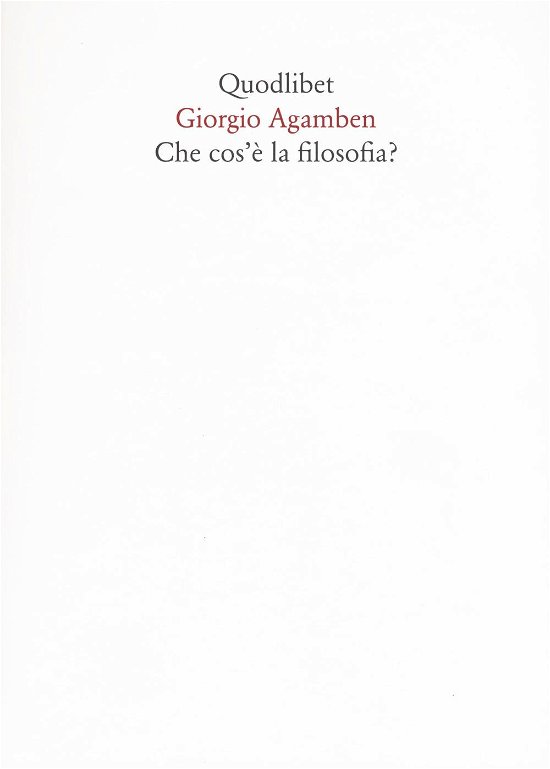 Cover for Giorgio Agamben · Che Cos'e La Filosofia? (Buch)