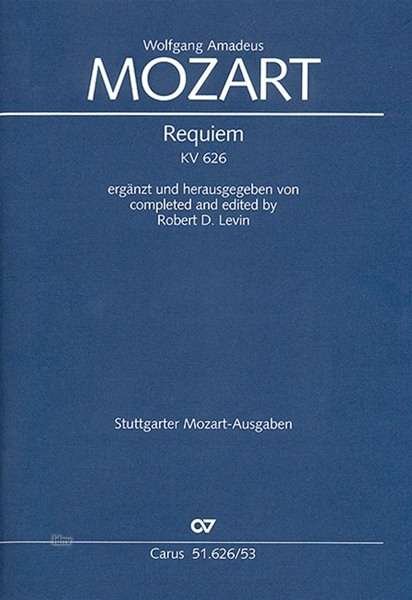 Cover for Mozart · Requiem d (Levin),KA.CV51.626/53 (Bog)