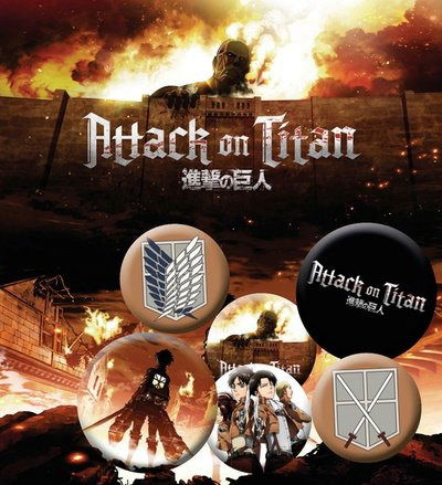 Cover for P.derive · Attack On Titan - Mix - Pack 5 Badges (Brinquedos) (2020)