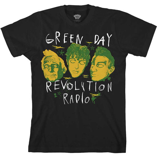 Green Day Unisex T-Shirt: Scribble Mask - Green Day - Koopwaar -  - 5056561030913 - 