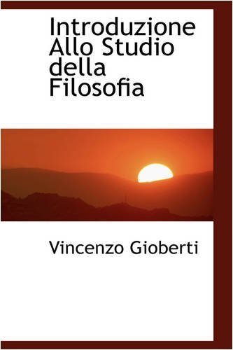 Cover for Vincenzo Gioberti · Introduzione Allo Studio Della Filosofia (Pocketbok) (2008)