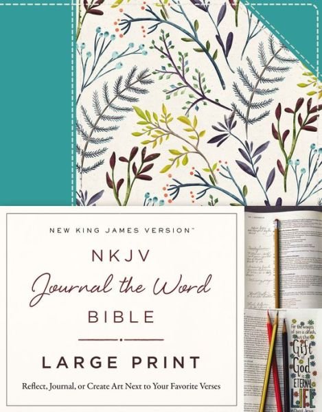 Cover for Thomas Nelson · NKJV, Journal the Word Bible, Large Print, Cloth over Board, Blue Floral, Red Letter: Reflect, Journal, or Create Art Next to Your Favorite Verses (Hardcover Book) [Large type / large print edition] (2016)