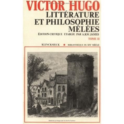 Cover for Victor Hugo · Litte?rature et philosophie me?le?es (Book) (1976)