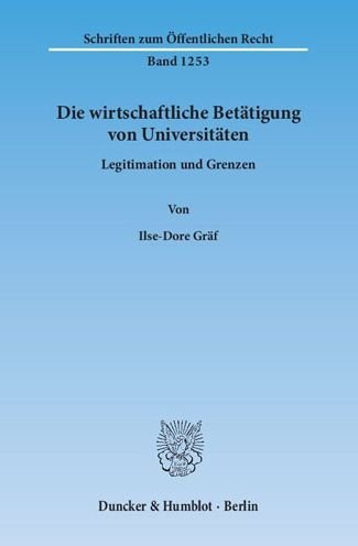Cover for Gräf · Die wirtschaftliche Betätigung von (Buch) (2013)