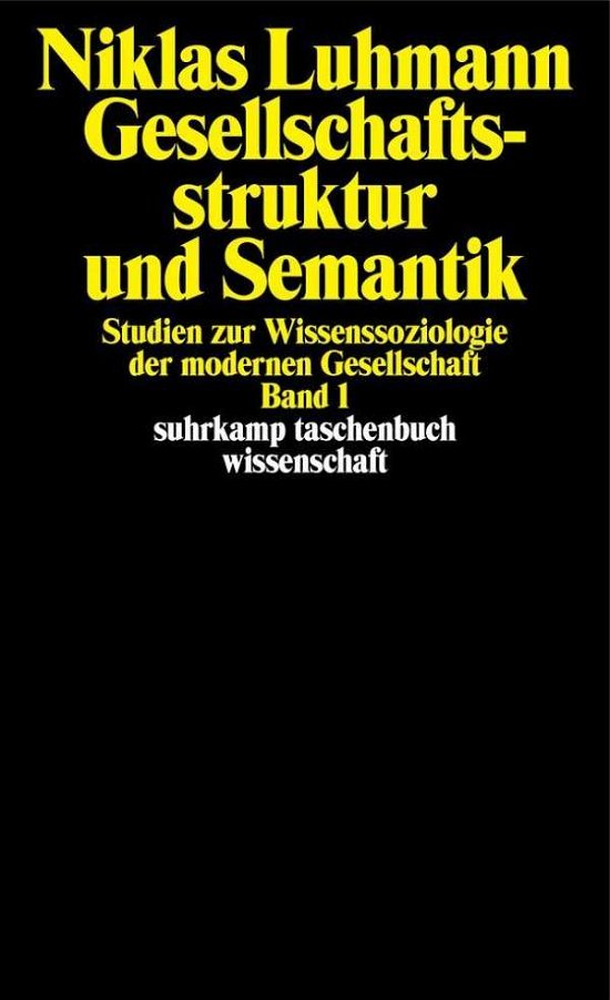 Cover for Niklas Luhmann · Suhrk.TB.Wi.1091 Luhmann.Gesellsch.1 (Bok)