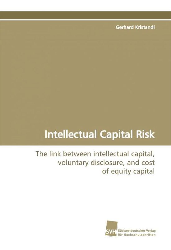 Cover for Gerhard Kristandl · Intellectual Capital Risk (Paperback Book) (2009)