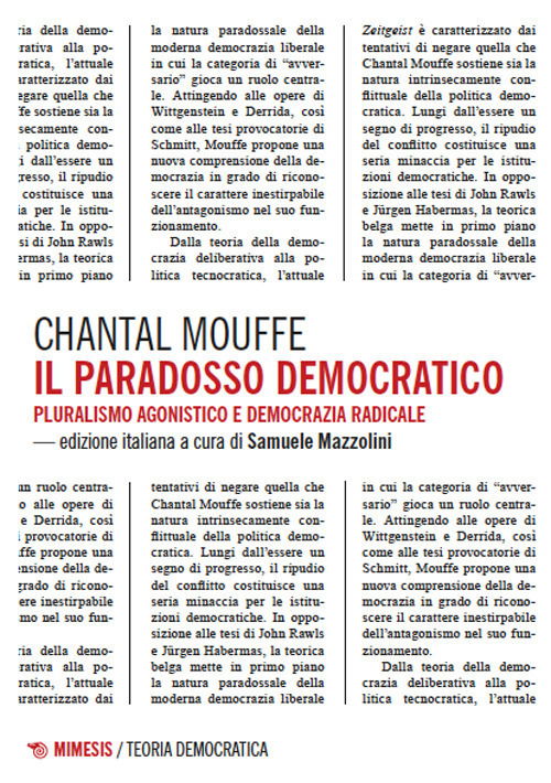 Cover for Chantal Mouffe · Il Paradosso Democratico. Pluralismo Agnostico E Democrazia Radicale (Book)