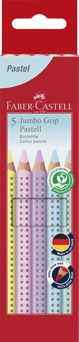 Faber-castell - Pencil Jumbo Grip Pastel Box (5 Pcs) (110991) - Faber - Marchandise - Faber-Castell - 4005401109914 - 