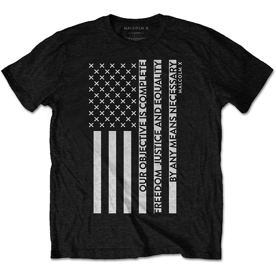 Malcolm X Unisex T-Shirt: Freedom Flag - Malcolm X - Produtos - Bravado - 5055979998914 - 