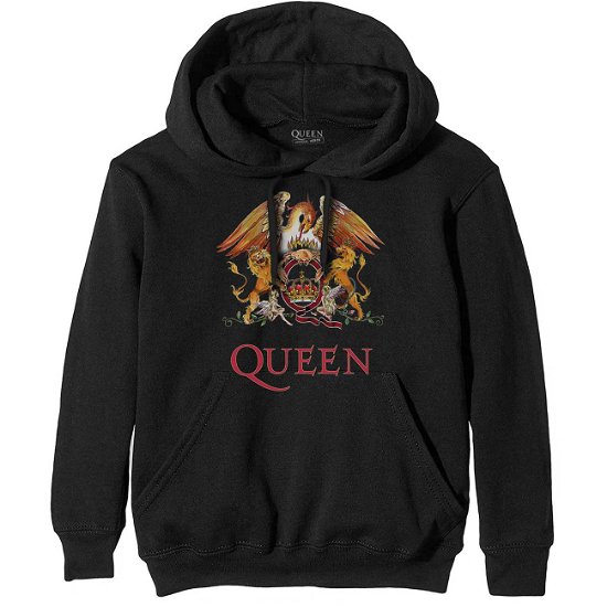 Cover for Queen · Queen Unisex Pullover Hoodie: Classic Crest (Hoodie) [size S] [Black - Unisex edition]