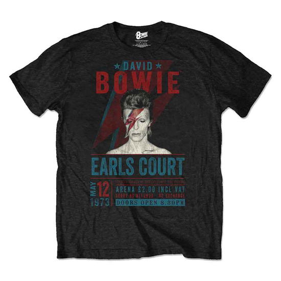 Cover for David Bowie · David Bowie Unisex T-Shirt: Earls Court '73 (Black) (T-shirt) [size L] [Black - Unisex edition] (2021)