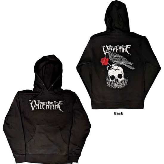 Bullet For My Valentine Unisex Pullover Hoodie: Logo & Raven (Back Print) - Bullet For My Valentine - Produtos -  - 5056561059914 - 