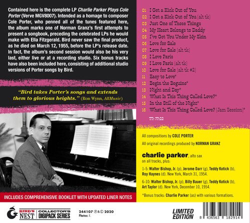 Cover for Charlie Parker · Plays Cole Porter (+6 Bonus Tracks) (CD) [Limited edition] (2020)