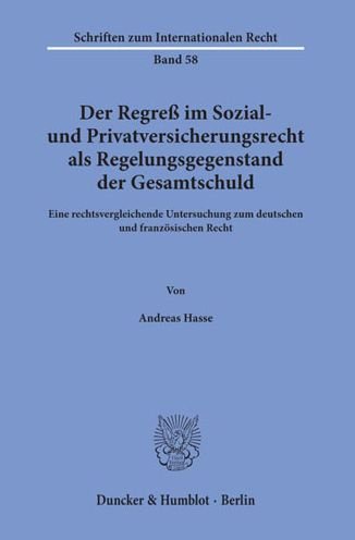 Cover for Hasse · Der Regreß im Sozial- und Privatv (Bog) (1992)