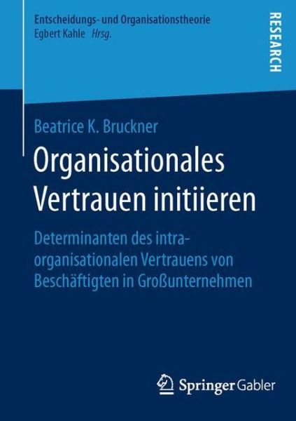 Cover for Bruckner · Organisationales Vertrauen ini (Bog) (2016)