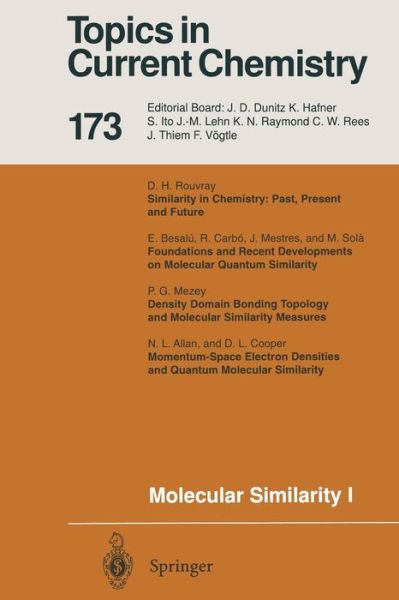 Cover for Kali D Sen · Molecular Similarity I - Topics in Current Chemistry (Paperback Book) [Softcover reprint of the original 1st ed. 1995 edition] (2013)