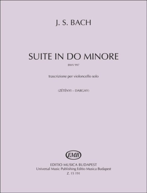 Cover for Johann Sebastian Bach · Suite in do minore trascrizione per violoncello solo (Paperback Book) (2022)
