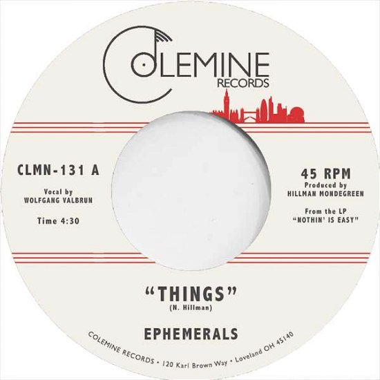 Cover for Ephemerals · Things (7&quot;) (2015)