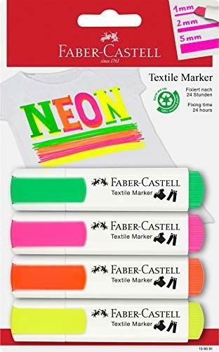 4 FABER-CASTELL Neon Textilmarker farbsortiert 1,0 (MERCH)
